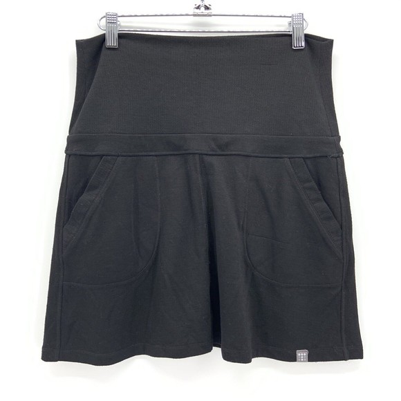 Title nine Dresses & Skirts - Title Nine Womens S Skirt A-Line Knit Fold Over Waist Black Wool Pockets Stretch